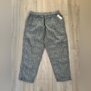 Anthropologie Gray Pinstripe Straight-Leg Pants